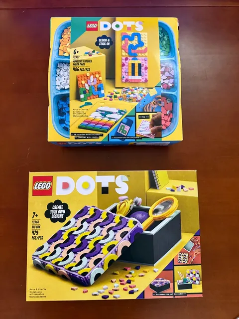 LEGO DOTS 41957 Adhesive Patches + 41960 Big Box Lot Bundle -  Sealed Retired