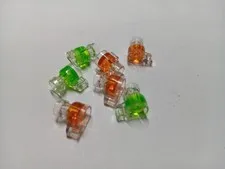 LEGO LOT 7 MINIFIGURE CUP STEIN MOLDED DRINK TRANS ORANGE GREEN #68495