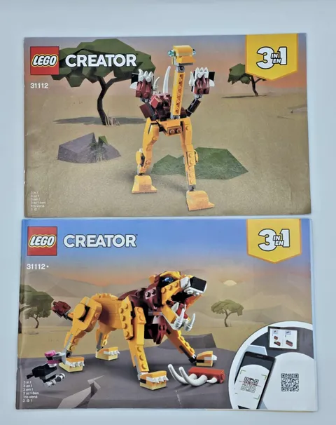 LEGO Creator 3 in 1 #31112 Instruction Booklets Manual ONLY Wild Lion & Ostrich
