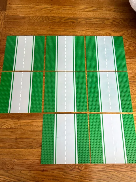 LEGO Straight Road Baseplates 30279pb02 610p01 32x32 Lot of 8 Vintage Town