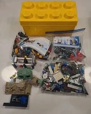 3.75 Lbs + LEGO Storage Brick 8 Stud Large Yellow Container Plastic Bin (B1-N)