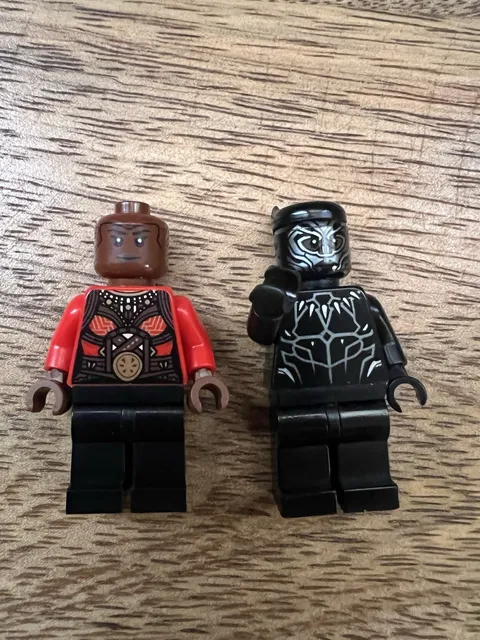 LEGO Marvel Black Panther Lot - Okoye & Black Panther Minifigures x2 Pre Owned