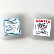 Genuine LEGO Batman Joker & Harley Quinn Tile Set WANTED Poster ARKHAM ASYLUM H
