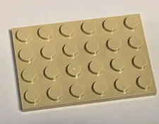 LEGO Parts - Tan Plate 4 x 6 - No 3032