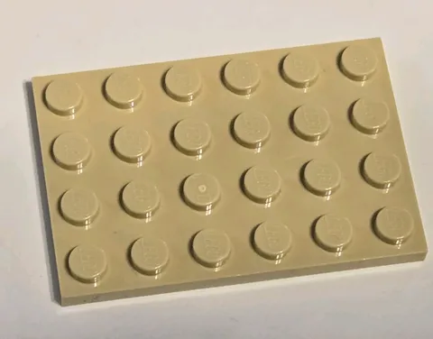 LEGO Parts - Tan Plate 4 x 6 - No 3032