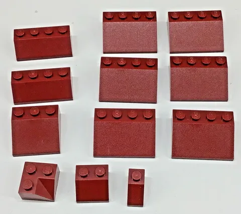Lot of 12 LEGO Assorted Bricks & Pieces Dark Red Maroon