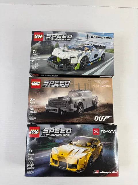 Lot of 3 - Lego Speed Champions 76900 Jesko, 76902 Supra, 76911 Bond Car- Sealed