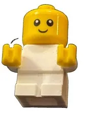 LEGO mini figure Baby Fixed Arms and Yellow Hands White