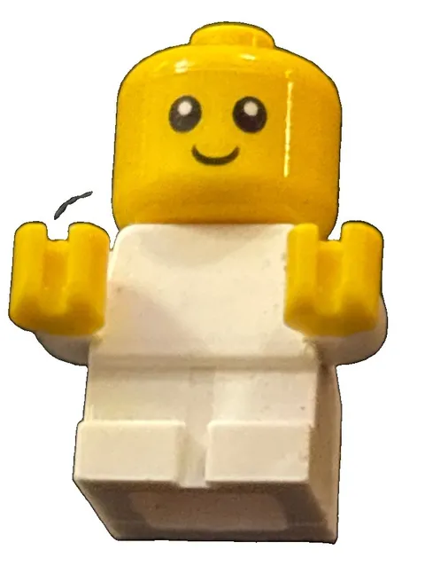 LEGO mini figure Baby Fixed Arms and Yellow Hands White