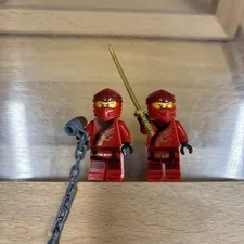 LEGO Ninjago Kai Red Ninja Minifigures Lot of 2 w/ Weapons Authentic BL1-24