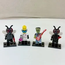 LEGO Minifigures Series 14 Monsters Fly Monster Mad Scientist Rocker Lot of 4