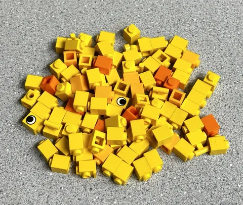 Genuine Lego 100 Pieces Yellow Brick 1x1 Bulk Building Parts 3005 Mixed