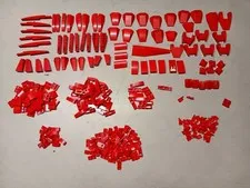 LEGO BULK LOT 290 RED WEDGE CURVED & INVERTED SLOPE BRICKS SHIP  VEHICLE PIECES