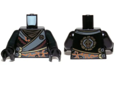 LEGO® Part 973pb1572c01 - Torso Ninjago Robe with Gold Buckles - Cole