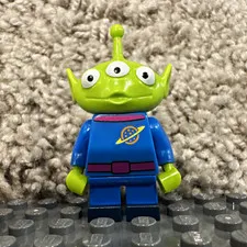 LEGO Toy Story Alien Minifigure Green 3-Eyed in Blue Suit Plastic Age 5+