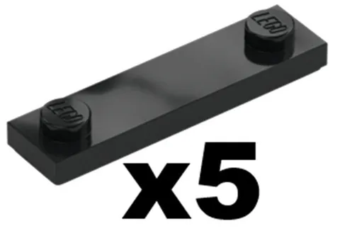Lego New Black Plates Modified with End Studs 1 x 4 Qty 5 Part 92593 D975