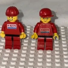 Lego EXXON GAS/OIL Minifigure LOT OF 2