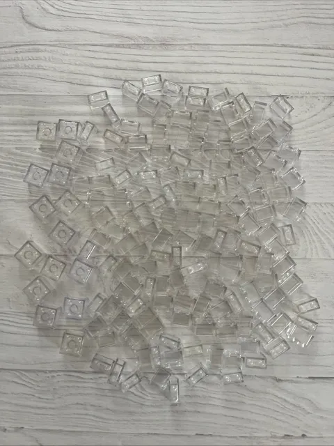LEGO LOT 164 PCS TRANS CLEAR 2X2 1X2 BRICK VARIETY BUILDING PIECES
