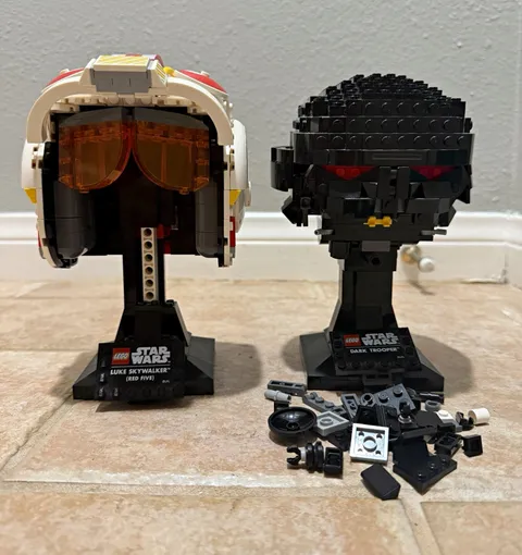 LEGO Star Wars Helmet Collection Luke Red Five & Dark Trooper 75327 75343 ~92%