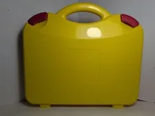 LEGO Plastic Storage Box / Carrying Case Yellow & Orange Removable Dividers