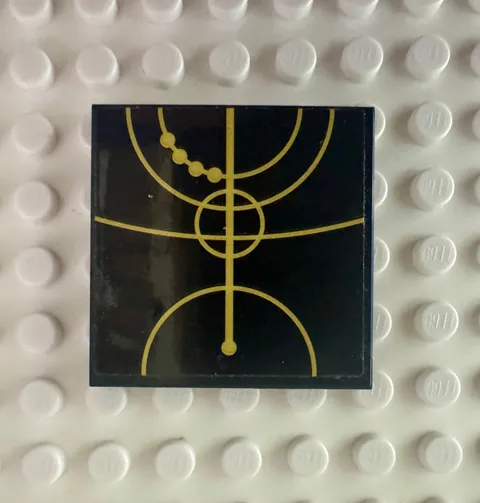 LEGO Tile 4 x 4 with Gold Concentric Circles Celestial Star Chart 1751pb024