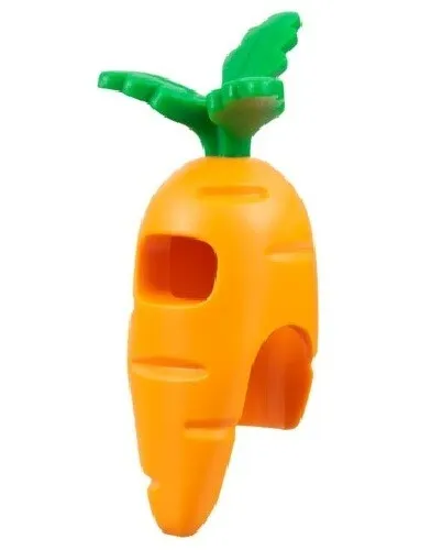 Lego 71037 New CARROT Minifig HEAD COVER Orange Costume Molded Green Leaves D67