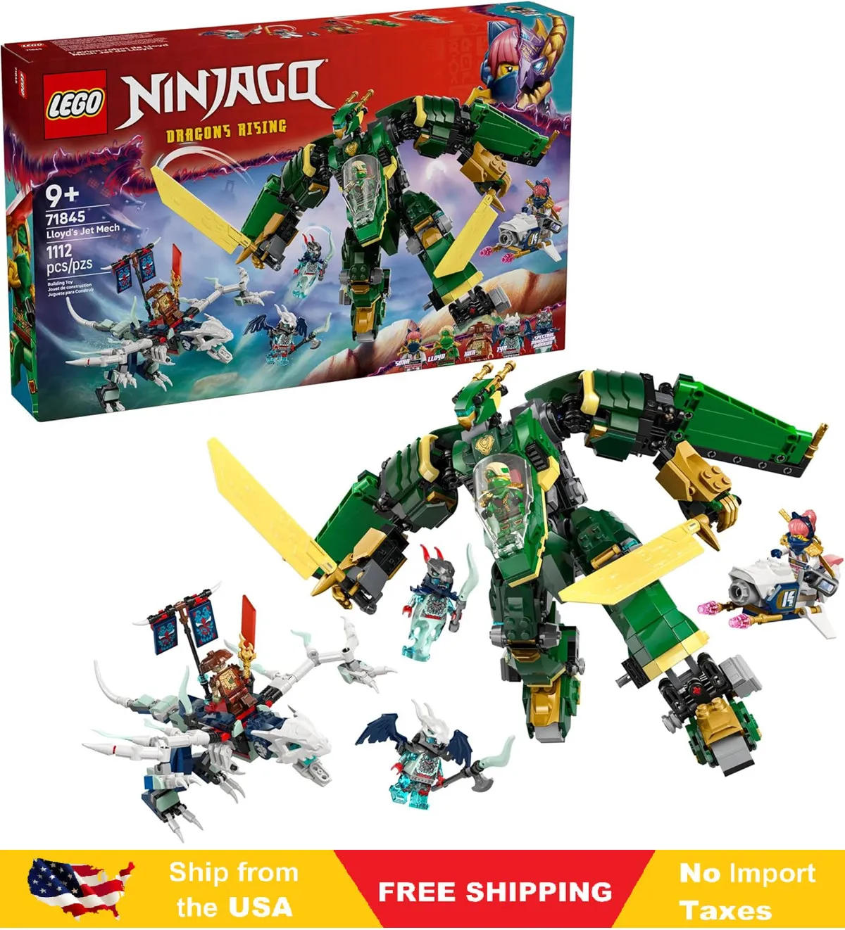 LEGO NINJAGO Lloyd's Jet Mech Building Toy - Model Building Kit for Boys & Girls