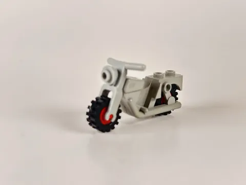 LEGO Light Gray Motorcycle x81c01 Red Rims from 6654 6684 6384 - Multiple Avail