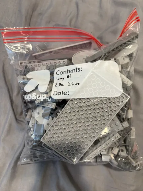 LEGO Bulk Lot Gray Pieces Parts Mixed Bricks Plates Tiles 29 lbs
