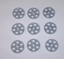 9 Used LEGO Light Bluish Gray Technic Wedge Belt Wheel Pulley 4185 Medium Stone