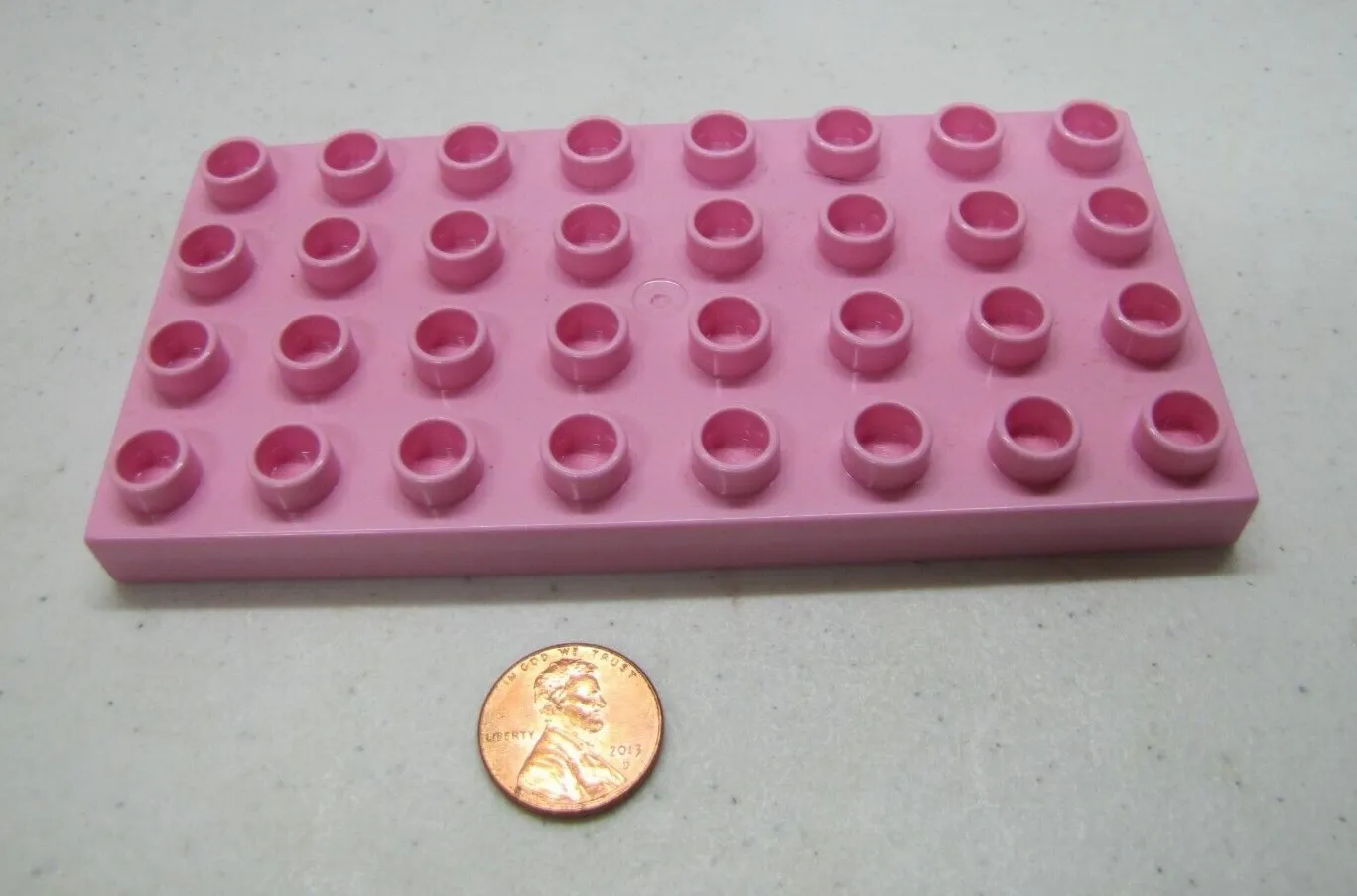 Lego Duplo LIGHT PINK PLATE 4x8 Holes Pegs Dots Building Block Base Baseplate
