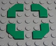 Lego Tile - Tile Corner Slant 1x2x2 Green 4 Pieces