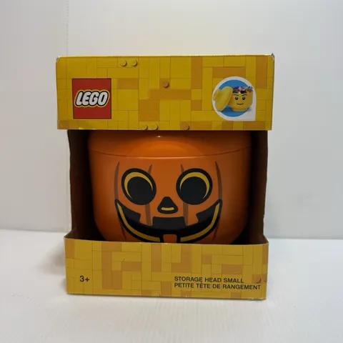 LEGO Small Halloween Pumpkin Jack O Lantern Storage Head  New