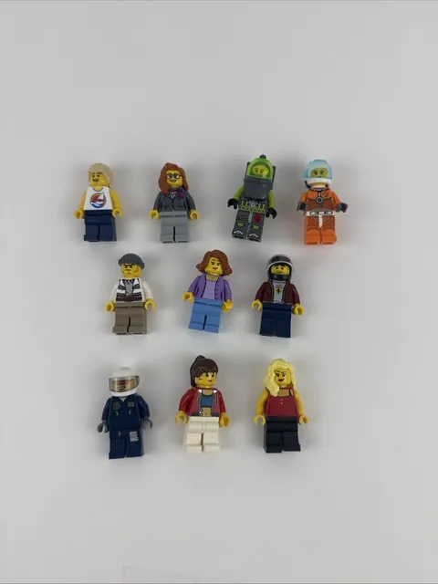 10 Lego CITY Minifigure Lot 10 Assorted People Citizens Workers