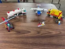 Vintage Legos: Trash truck, Airplane, Helicopter #6594, 6531, 6693, and 6673