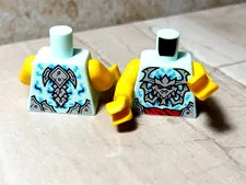 New LEGO Dragon Torso BLUE ICE Bones Ribs Chest Aqua Silver Bone body Sleeveless