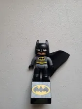 Lego Duplo Batman Mini Figure Gray w/Black Cape From 2017 Set Super Heroes 10842