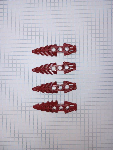4 Bionicle Lego 50858 in Dark Red Visorak Foot with 3 pin holes Genuine Lego