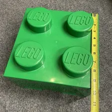 Lego 4003 Storage Brick Box GREEN Stackable Plastic Storage Box with Lid HUGE
