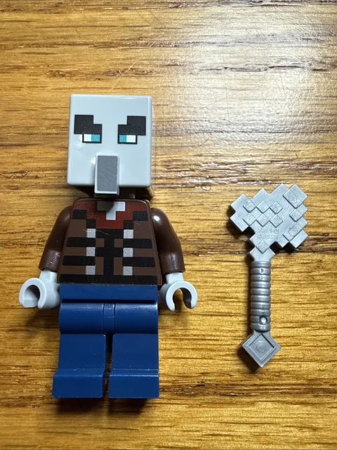 LEGO Minecraft Minifigure Illager - Dark Blue Legs (Genuine)