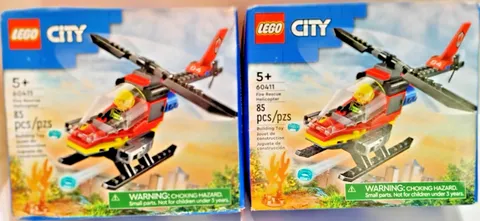 LEGO CITY,#60411, HELICOPTER FIRE RESCUE FUN, LOT OF 2,         (A1