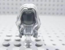 LEGO Long Light Gray Wavy Hair w/ Center Part Minifig AC