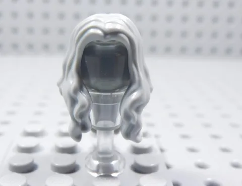 LEGO Long Light Gray Wavy Hair w/ Center Part Minifig AC