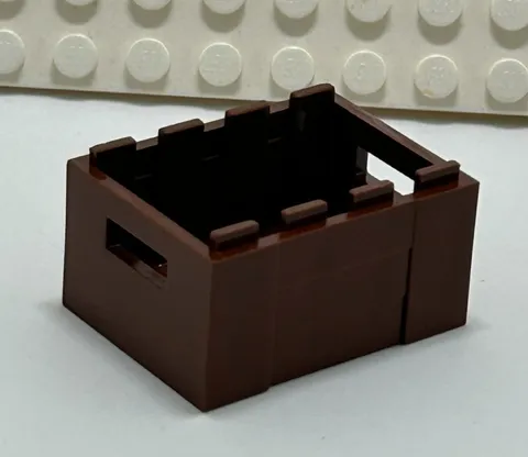 Lego 30150 3x4 crate with handle holes dark brown