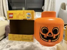 LEGO Small Storage Pumpkin & Skull Heads Halloween Candy Bowls w/ Lid NEW