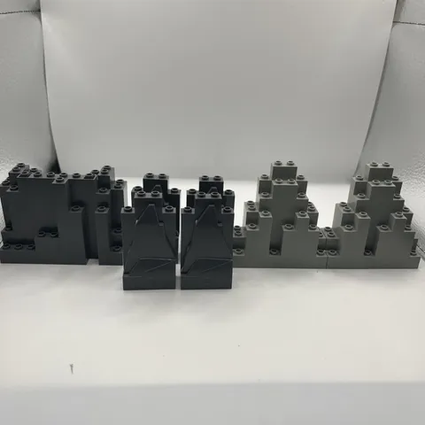 LEGO Lot 6082 6083 Dark Bluish Gray Rock Panel Parts 4x10x6 Mountain Slope BURP