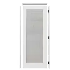 32 In. X 80 In. Left-Handed 1-Lite Frosted Glass White MDF Assembly Required Doo