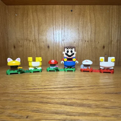 LEGO Mario And Power-Up Packs Cat Mario, Fire Mario, and Regular Mario BUNDLE!