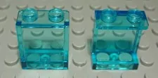 Lego Window Pane 1x2x2 Transparent Light Blue 2 Pieces