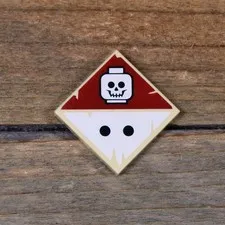LEGO Heroica Tan Tile 2 x 2 with 2 Black Dots and Skull Pattern LOTR 3068pb0418
